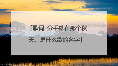 歌词 分手就在那个秋天。是什么歌的名字