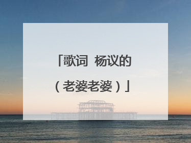 歌词 杨议的(老婆老婆)