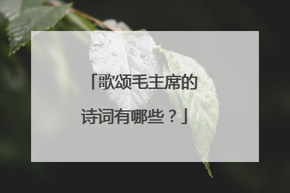 歌颂毛主席的诗词有哪些?