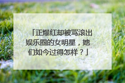 正爆红却被骂滚出娱乐圈的女明星，她们如今过得怎样？