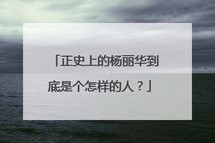 正史上的杨丽华到底是个怎样的人？
