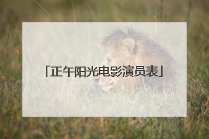 正午阳光电影演员表