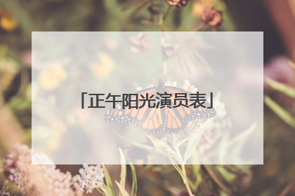 正午阳光演员表