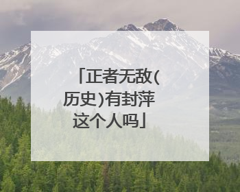正者无敌(历史)有封萍这个人吗