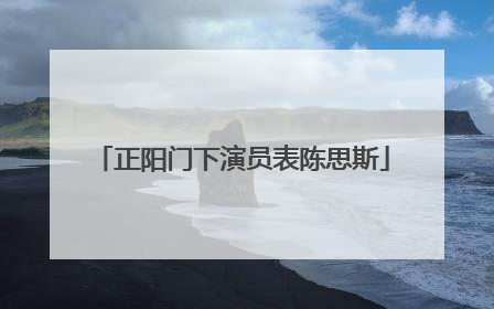 正阳门下演员表陈思斯