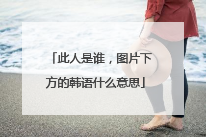 此人是谁，图片下方的韩语什么意思