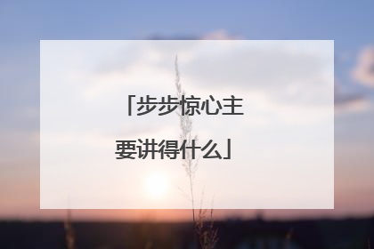 步步惊心主要讲得什么