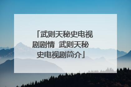 武则天秘史电视剧剧情 武则天秘史电视剧简介