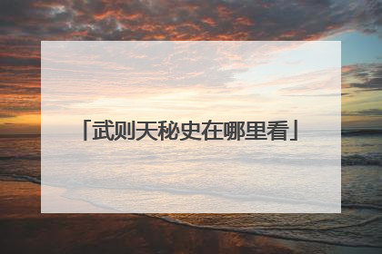 武则天秘史在哪里看