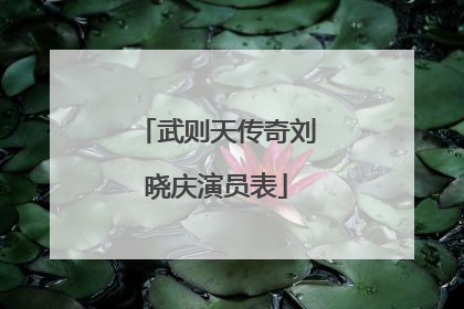 武则天传奇刘晓庆演员表