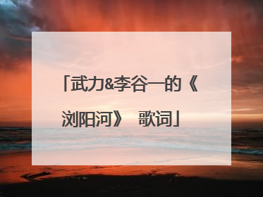 武力&李谷一的《浏阳河》 歌词