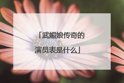 武媚娘传奇的演员表是什么