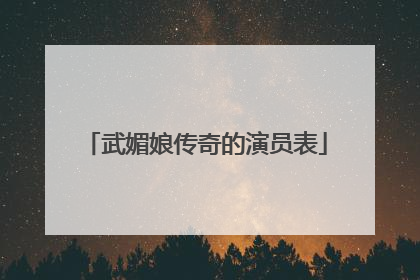武媚娘传奇的演员表
