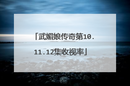 武媚娘传奇第10.11.12集收视率