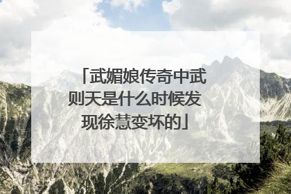 武媚娘传奇中武则天是什么时候发现徐慧变坏的