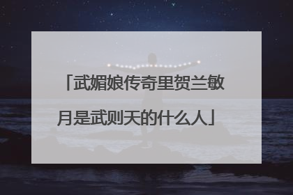 武媚娘传奇里贺兰敏月是武则天的什么人