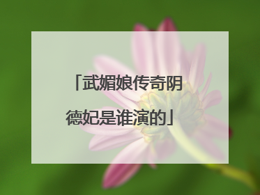 武媚娘传奇阴德妃是谁演的