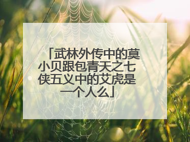 武林外传中的莫小贝跟包青天之七侠五义中的艾虎是一个人么