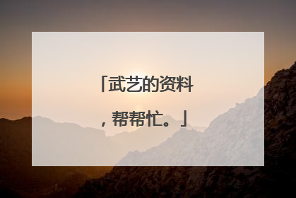 武艺的资料，帮帮忙。