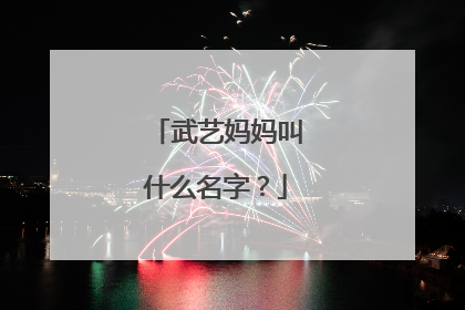 武艺妈妈叫什么名字？