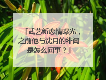 武艺新恋情曝光,之前他与沈月的绯闻是怎么回事?