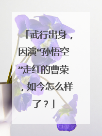 武行出身,因演“孙悟空”走红的曹荣,如今怎么样了?