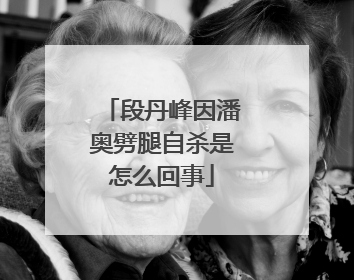 段丹峰因潘奥劈腿自杀是怎么回事