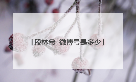 段林希 微博号是多少