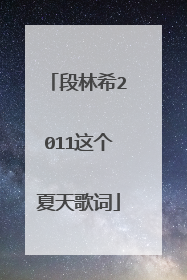 段林希2011这个夏天歌词