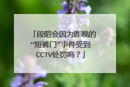 段暄会因为昨晚的“短裤门”事件受到CCTV处罚吗?