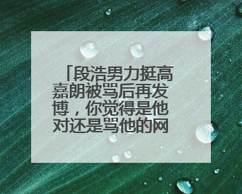 段浩男力挺高嘉朗被骂后再发博，你觉得是他对还是骂他的网友对？