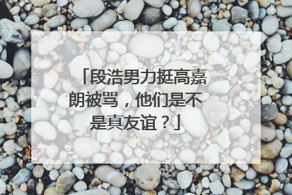 段浩男力挺高嘉朗被骂，他们是不是真友谊？