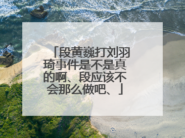 段黄巍打刘羽琦事件是不是真的啊、段应该不会那么做吧、