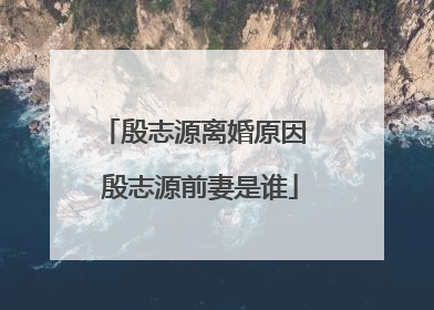 殷志源离婚原因 殷志源前妻是谁
