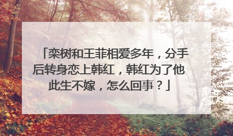 栾树和王菲相爱多年,分手后转身恋上韩红,韩红为了他此生不嫁,怎么回事?