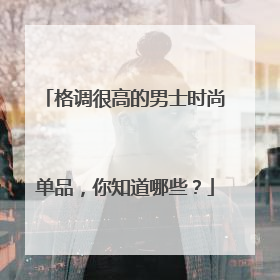 格调很高的男士时尚单品，你知道哪些？