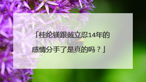 桂纶镁跟戴立忍14年的感情分手了是真的吗？