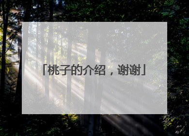 桃子的介绍，谢谢