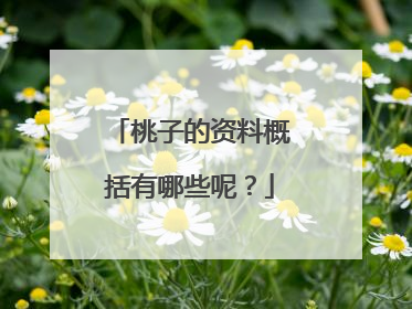 桃子的资料概括有哪些呢？
