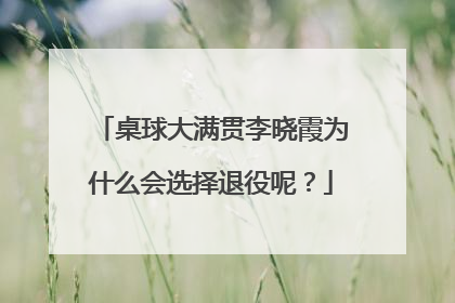 桌球大满贯李晓霞为什么会选择退役呢？