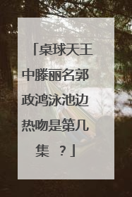 桌球天王中滕丽名郭政鸿泳池边热吻是第几集 ?
