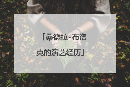 桑德拉·布洛克的演艺经历
