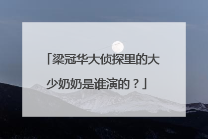 梁冠华大侦探里的大少奶奶是谁演的？