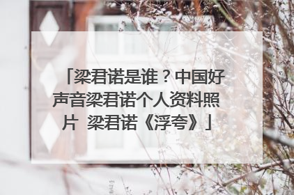 梁君诺是谁?中国好声音梁君诺个人资料照片 梁君诺《浮夸》