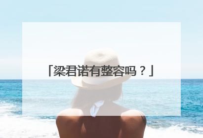 梁君诺有整容吗？