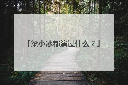 梁小冰都演过什么？