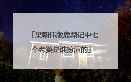 梁朝伟版鹿鼎记中七个老婆是谁扮演的