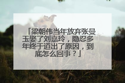 梁朝伟当年放弃张曼玉娶了刘嘉玲,隐忍多年终于道出了原因,到底怎么回事?