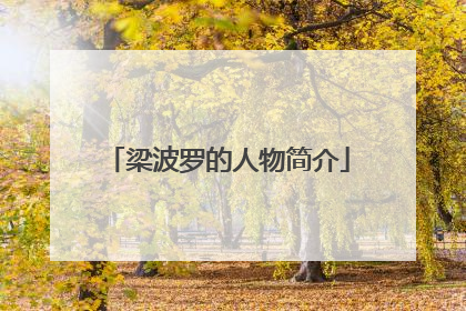 梁波罗的人物简介