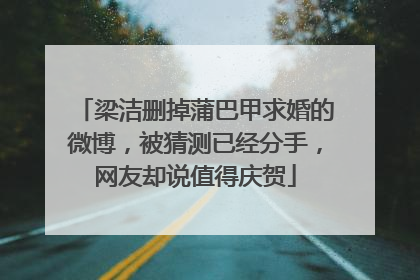 梁洁删掉蒲巴甲求婚的微博,被猜测已经分手,网友却说值得庆贺
